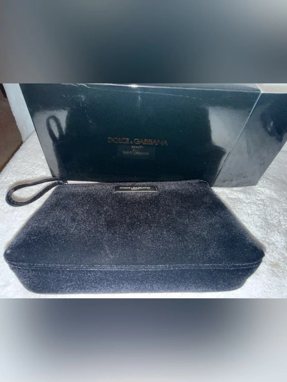Dolce & Gabbana Black Velvet Wristlet Clutch Bag